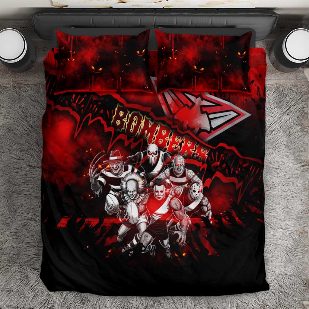 Step Into Horror Domain Bombers Football Bedding Set Halloween Horror Movie Characters - Aussie Hoodie
