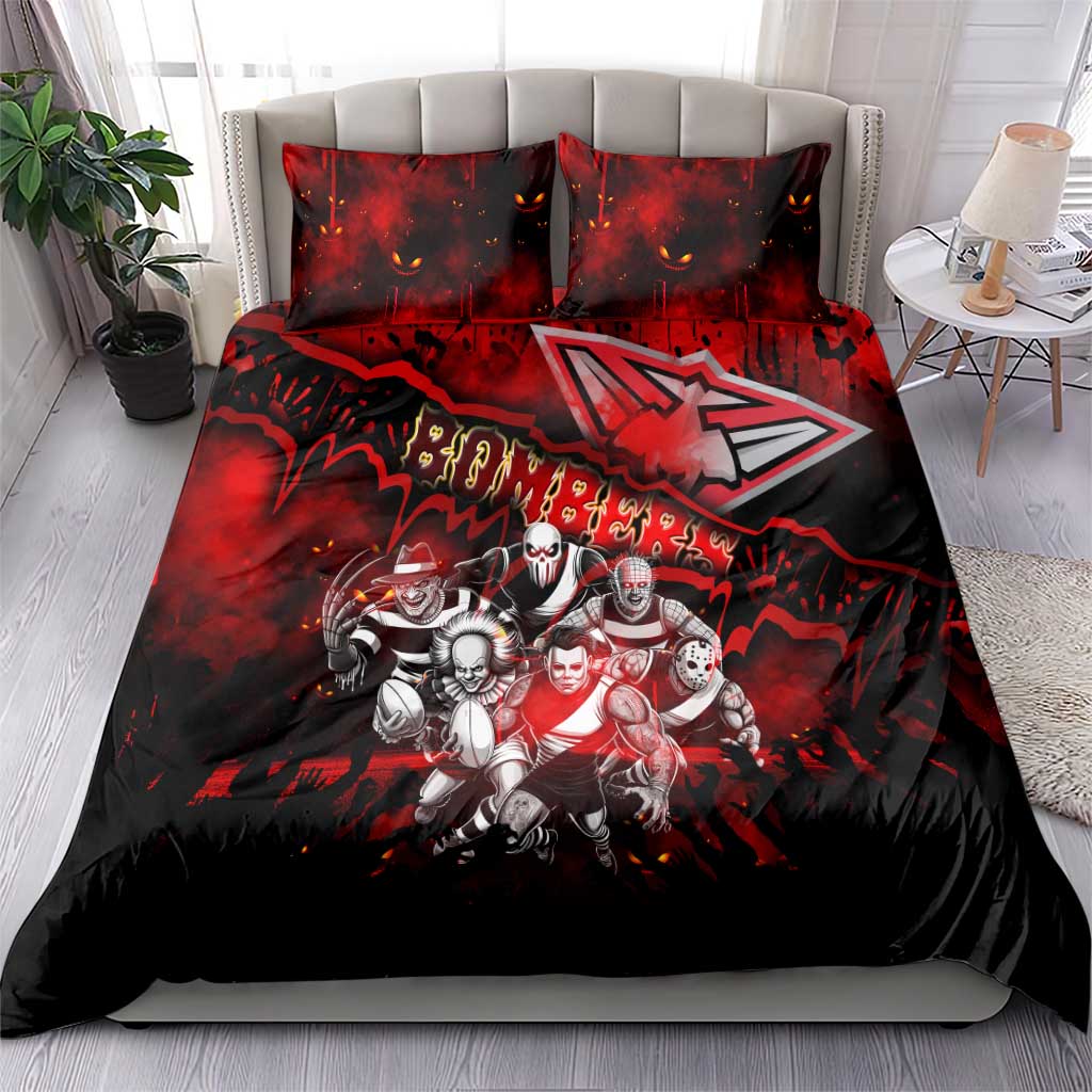 Step Into Horror Domain Bombers Football Bedding Set Halloween Horror Movie Characters - Aussie Hoodie