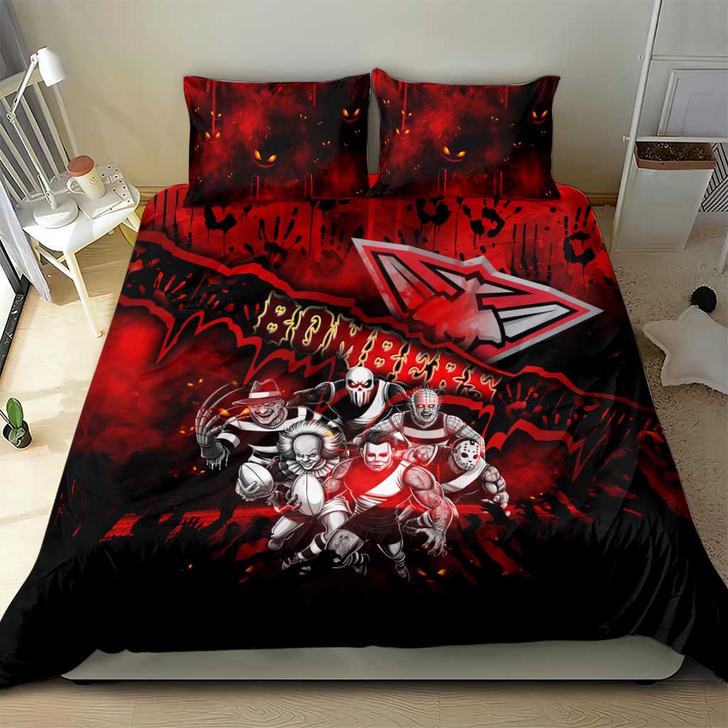 Step Into Horror Domain Bombers Football Bedding Set Halloween Horror Movie Characters - Aussie Hoodie