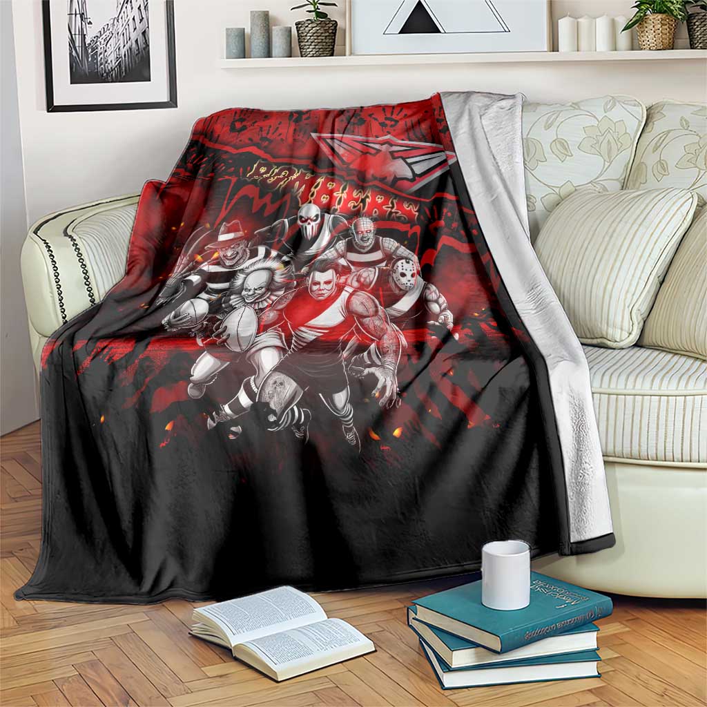 Step Into Horror Domain Bombers Football Blanket Halloween Horror Movie Characters - Aussie Hoodie
