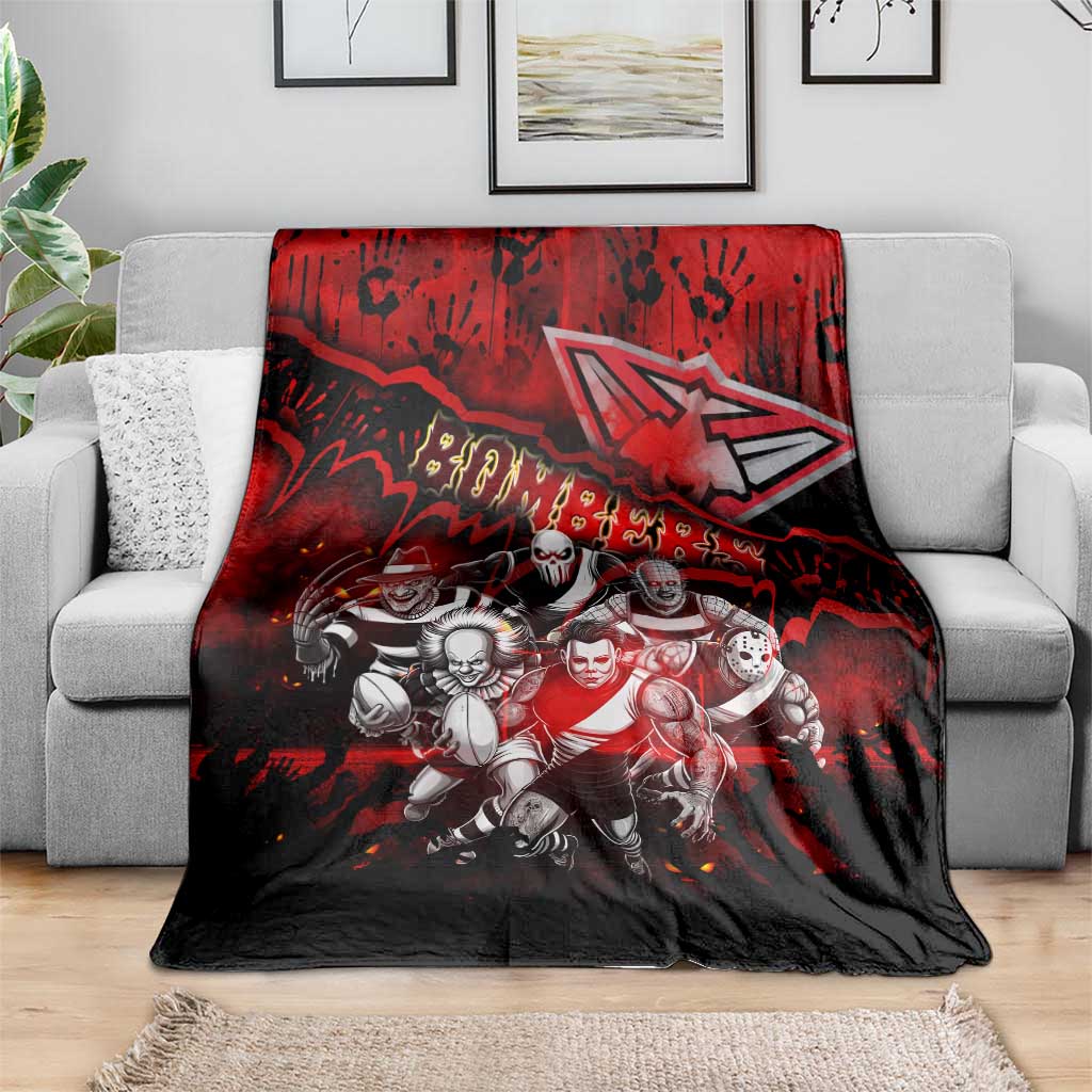 Step Into Horror Domain Bombers Football Blanket Halloween Horror Movie Characters - Aussie Hoodie