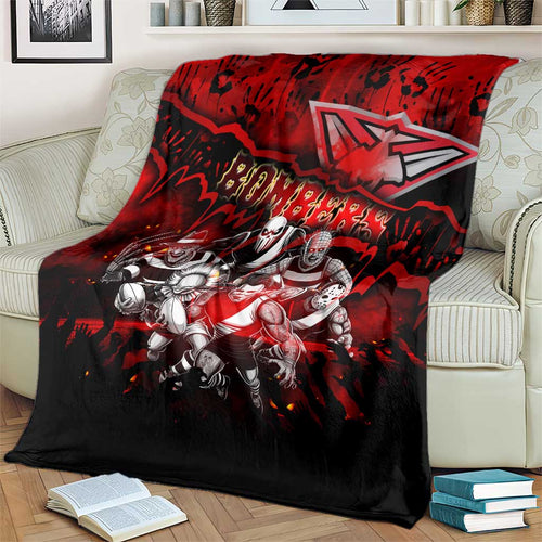 Step Into Horror Domain Bombers Football Blanket Halloween Horror Movie Characters - Aussie Hoodie