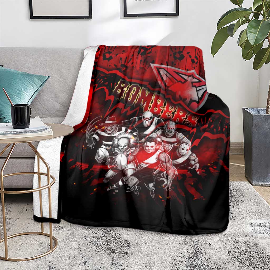 Step Into Horror Domain Bombers Football Blanket Halloween Horror Movie Characters - Aussie Hoodie