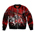 Step Into Horror Domain Bombers Football Bomber Jacket Halloween Horror Movie Characters - Aussie Hoodie