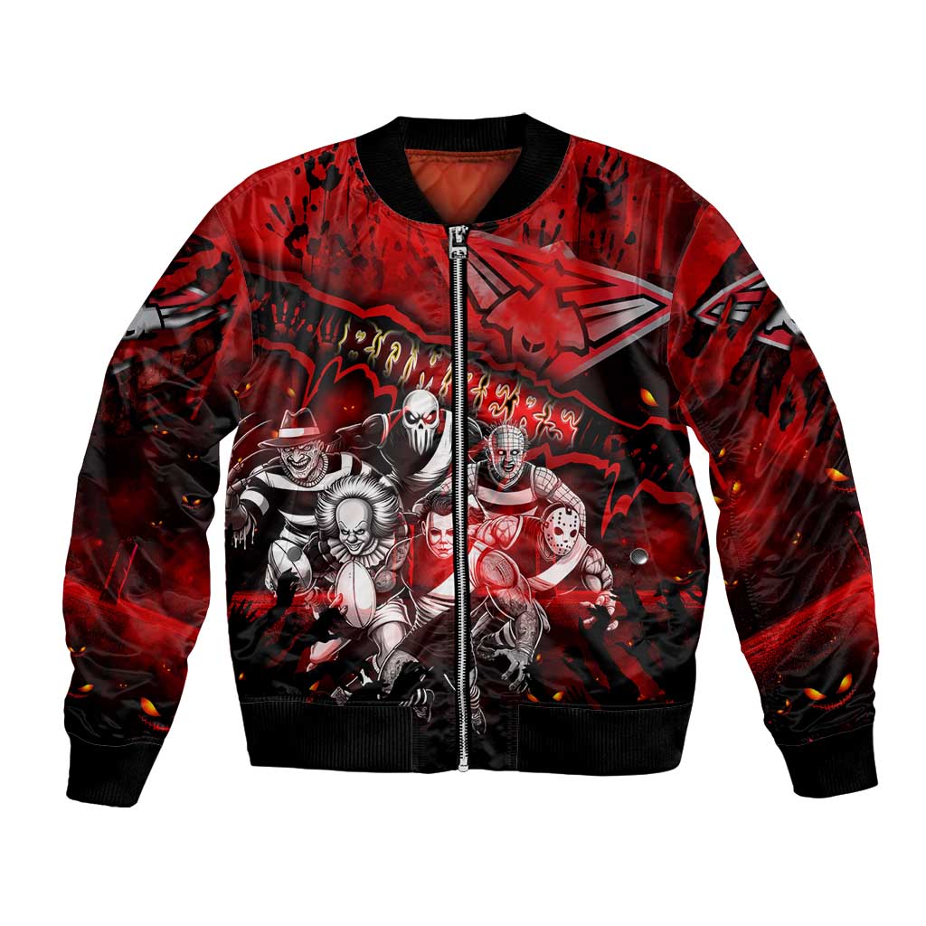 Step Into Horror Domain Bombers Football Bomber Jacket Halloween Horror Movie Characters - Aussie Hoodie