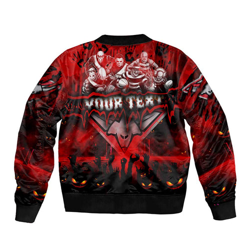 Step Into Horror Domain Bombers Football Bomber Jacket Halloween Horror Movie Characters - Aussie Hoodie