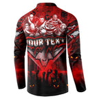 Step Into Horror Domain Bombers Football Button Sweatshirt Halloween Horror Movie Characters - Aussie Hoodie