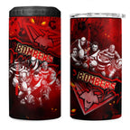 Step Into Horror Domain Bombers Football 4 in 1 Can Cooler Tumbler Halloween Horror Movie Characters - Aussie Hoodie