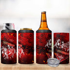 Step Into Horror Domain Bombers Football 4 in 1 Can Cooler Tumbler Halloween Horror Movie Characters - Aussie Hoodie