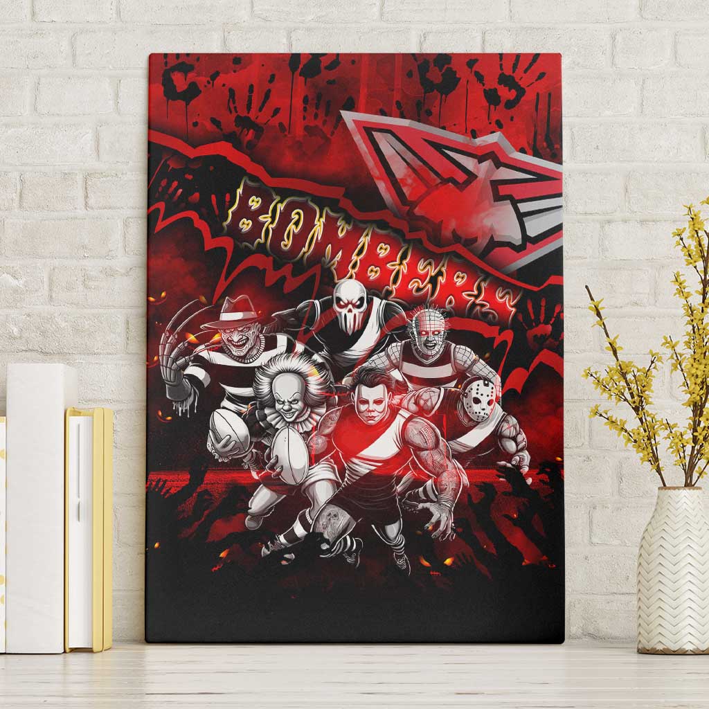 Step Into Horror Domain Bombers Football Canvas Wall Art Halloween Horror Movie Characters - Aussie Hoodie