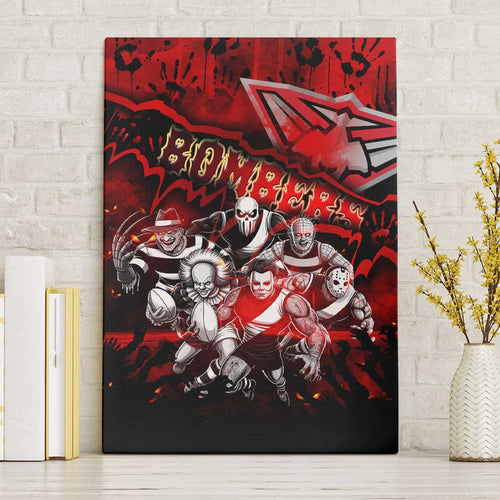 Step Into Horror Domain Bombers Football Canvas Wall Art Halloween Horror Movie Characters - Aussie Hoodie