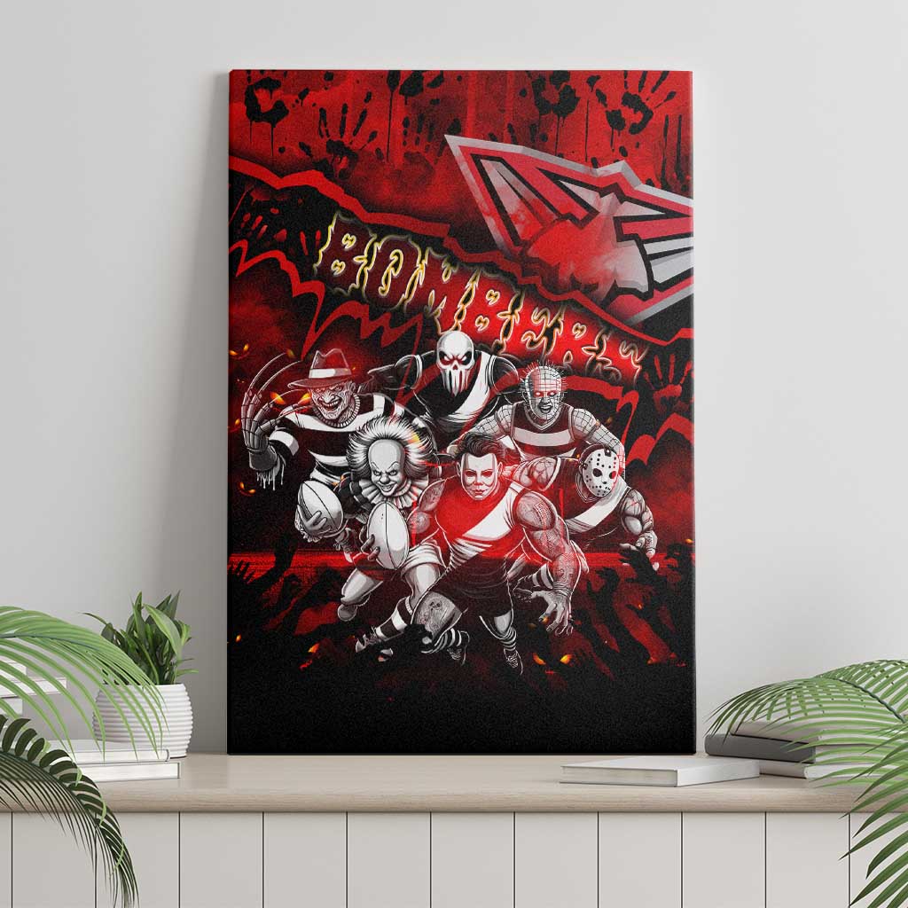 Step Into Horror Domain Bombers Football Canvas Wall Art Halloween Horror Movie Characters - Aussie Hoodie