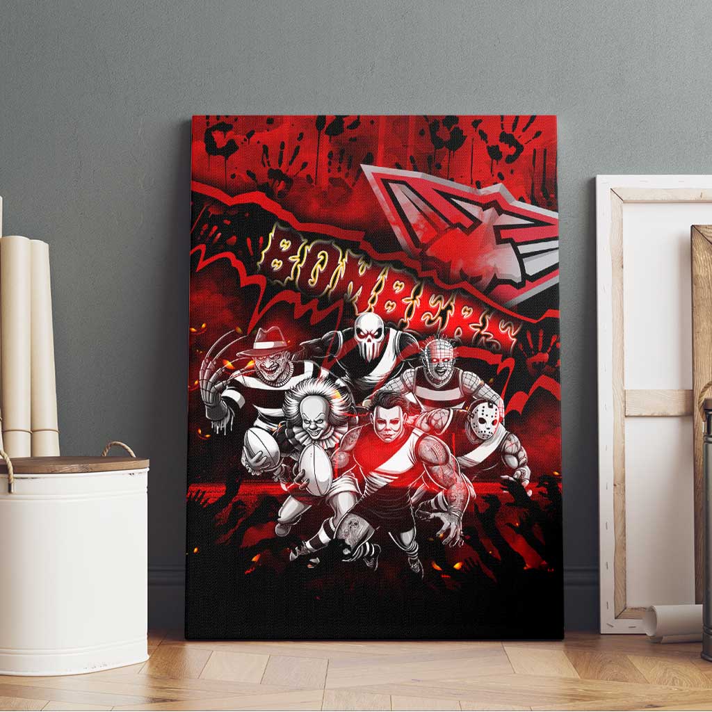 Step Into Horror Domain Bombers Football Canvas Wall Art Halloween Horror Movie Characters - Aussie Hoodie