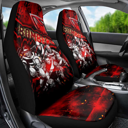 Step Into Horror Domain Bombers Football Car Seat Cover Halloween Horror Movie Characters - Aussie Hoodie
