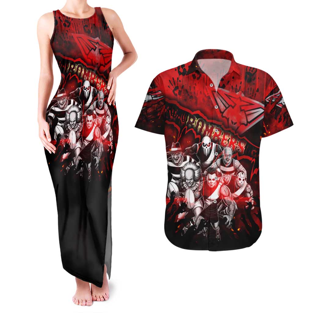 Step Into Horror Domain Bombers Football Couples Matching Tank Maxi Dress and Hawaiian Shirt Halloween Horror Movie Characters - Aussie Hoodie