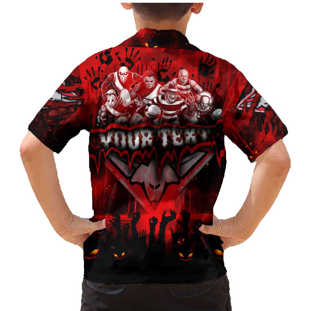 Step Into Horror Domain Bombers Football Family Matching Mermaid Dress and Hawaiian Shirt Halloween Horror Movie Characters - Aussie Hoodie
