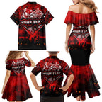 Step Into Horror Domain Bombers Football Family Matching Mermaid Dress and Hawaiian Shirt Halloween Horror Movie Characters - Aussie Hoodie