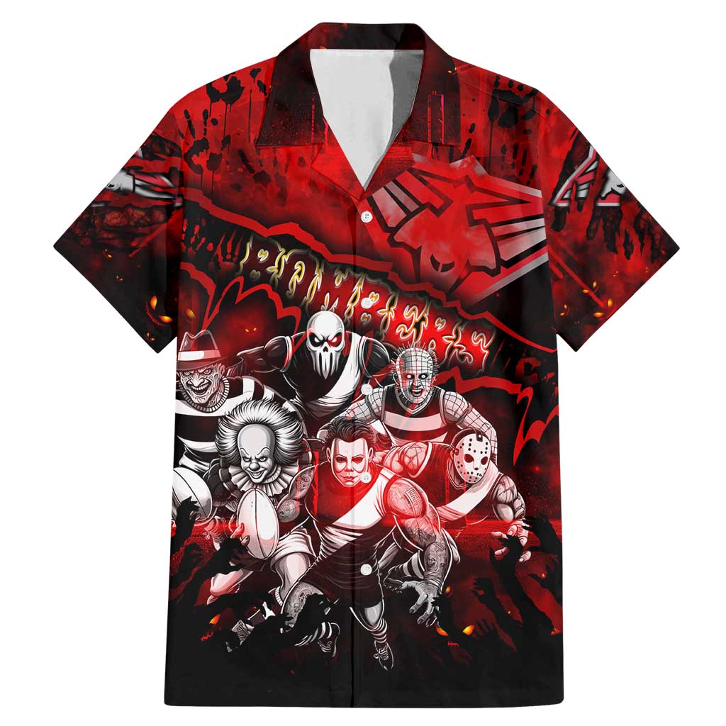 Step Into Horror Domain Bombers Football Family Matching Mermaid Dress and Hawaiian Shirt Halloween Horror Movie Characters - Aussie Hoodie