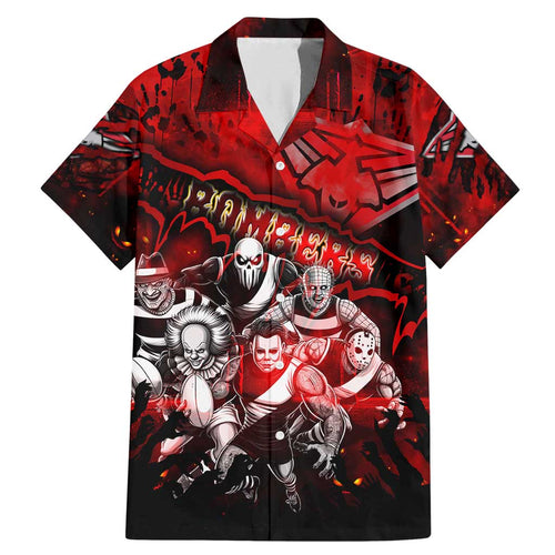 Step Into Horror Domain Bombers Football Family Matching Mermaid Dress and Hawaiian Shirt Halloween Horror Movie Characters - Aussie Hoodie