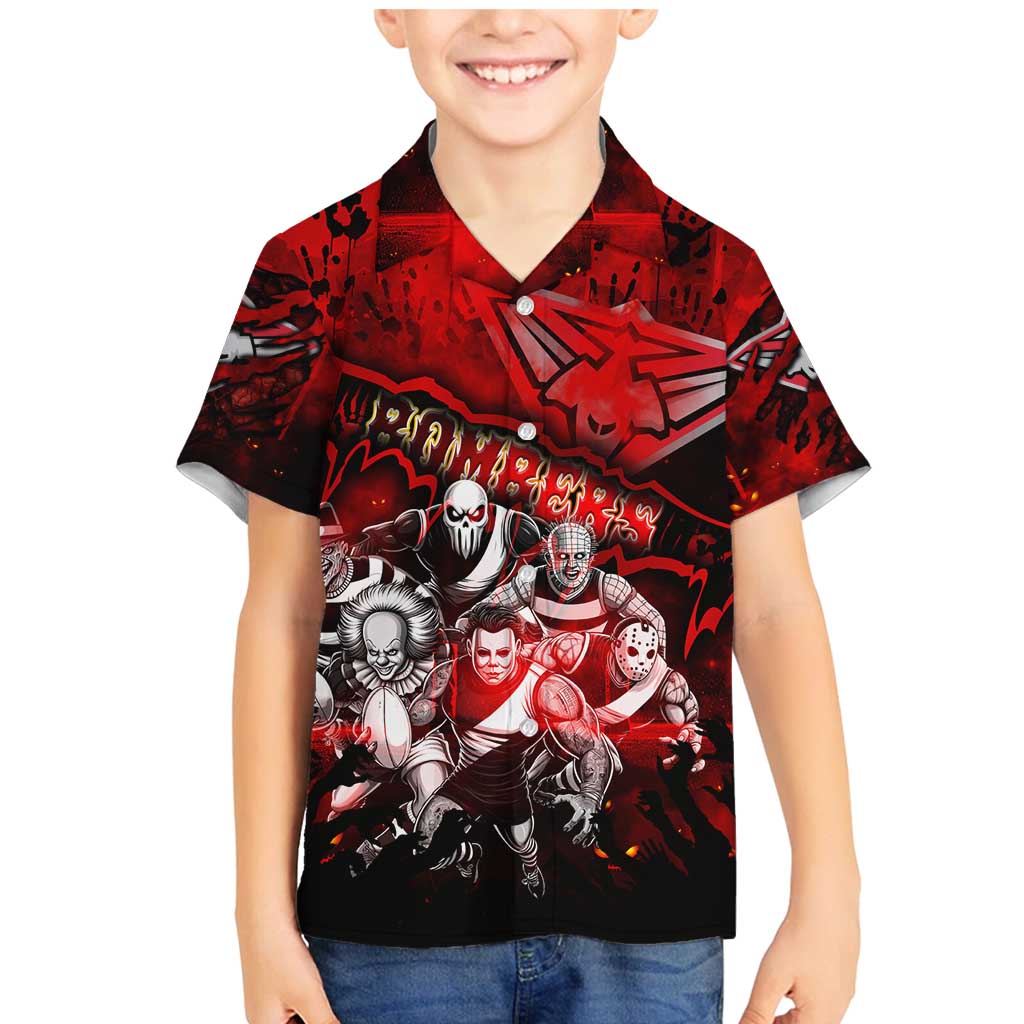 Step Into Horror Domain Bombers Football Family Matching Mermaid Dress and Hawaiian Shirt Halloween Horror Movie Characters - Aussie Hoodie