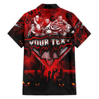Step Into Horror Domain Bombers Football Family Matching Off The Shoulder Long Sleeve Dress and Hawaiian Shirt Halloween Horror Movie Characters - Aussie Hoodie
