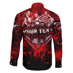 Step Into Horror Domain Bombers Football Family Matching Off Shoulder Maxi Dress and Hawaiian Shirt Halloween Horror Movie Characters - Aussie Hoodie