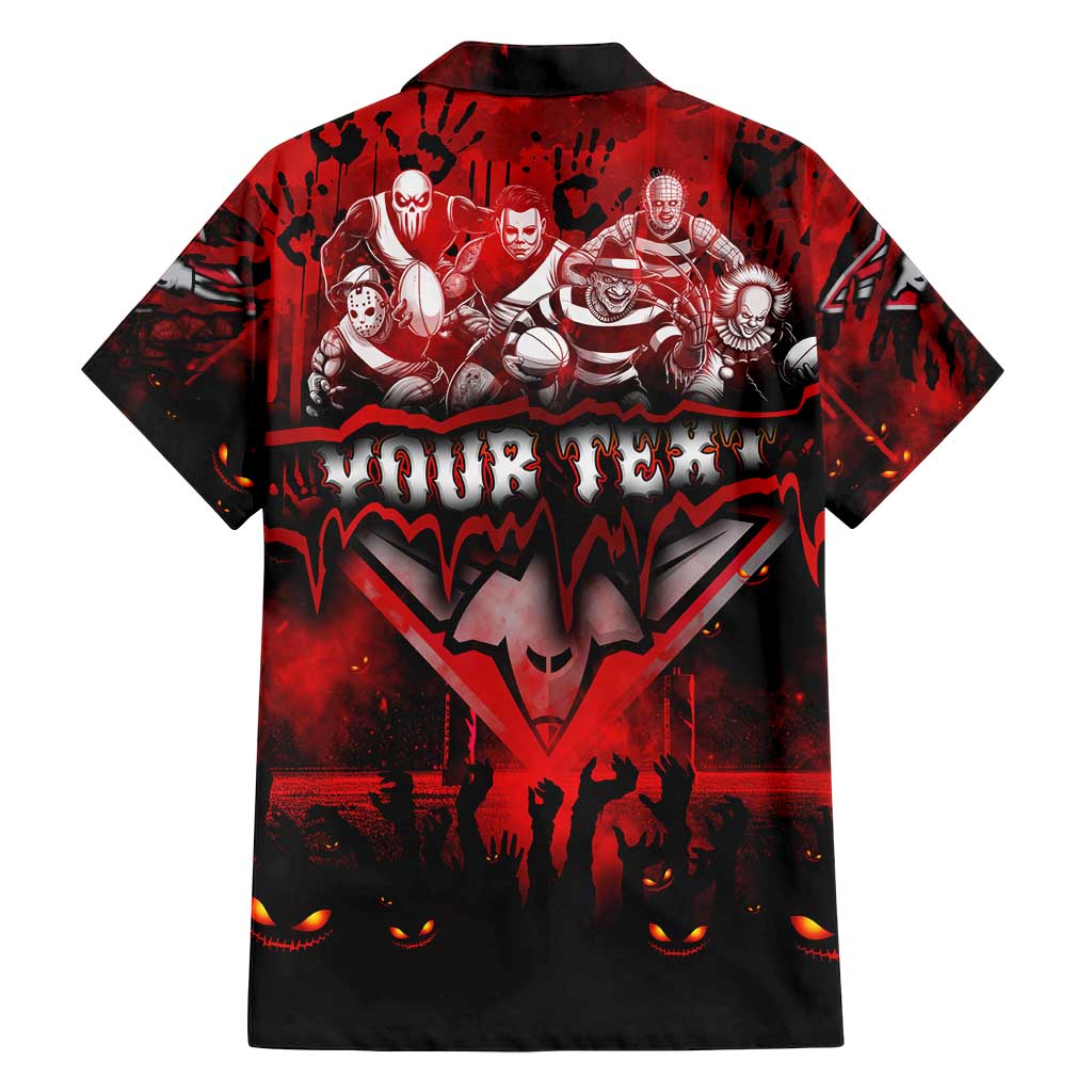 Step Into Horror Domain Bombers Football Family Matching Off Shoulder Short Dress and Hawaiian Shirt Halloween Horror Movie Characters - Aussie Hoodie