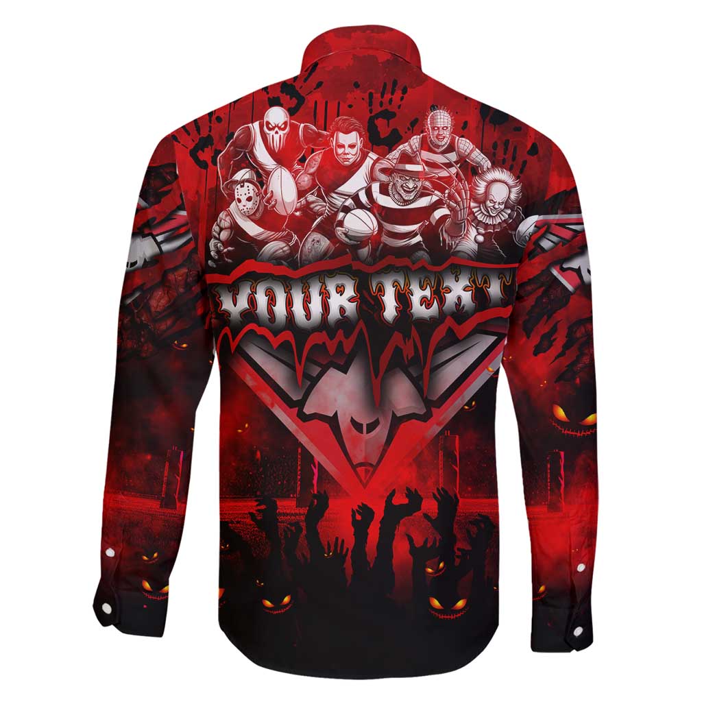 Step Into Horror Domain Bombers Football Family Matching Off Shoulder Short Dress and Hawaiian Shirt Halloween Horror Movie Characters - Aussie Hoodie