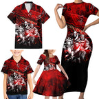 Step Into Horror Domain Bombers Football Family Matching Short Sleeve Bodycon Dress and Hawaiian Shirt Halloween Horror Movie Characters - Aussie Hoodie