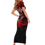 Step Into Horror Domain Bombers Football Family Matching Short Sleeve Bodycon Dress and Hawaiian Shirt Halloween Horror Movie Characters - Aussie Hoodie