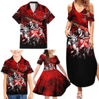 Step Into Horror Domain Bombers Football Family Matching Summer Maxi Dress and Hawaiian Shirt Halloween Horror Movie Characters - Aussie Hoodie