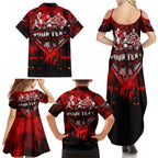Step Into Horror Domain Bombers Football Family Matching Summer Maxi Dress and Hawaiian Shirt Halloween Horror Movie Characters - Aussie Hoodie