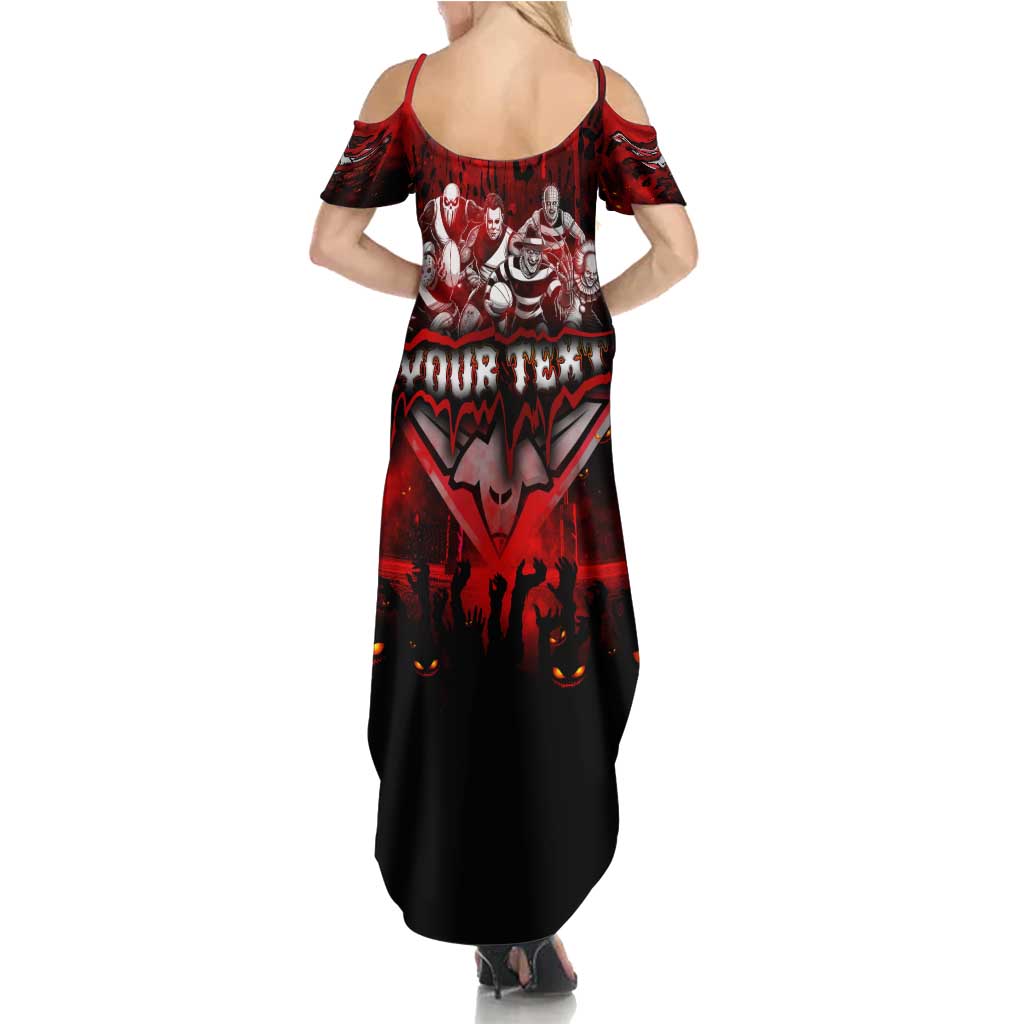 Step Into Horror Domain Bombers Football Family Matching Summer Maxi Dress and Hawaiian Shirt Halloween Horror Movie Characters - Aussie Hoodie