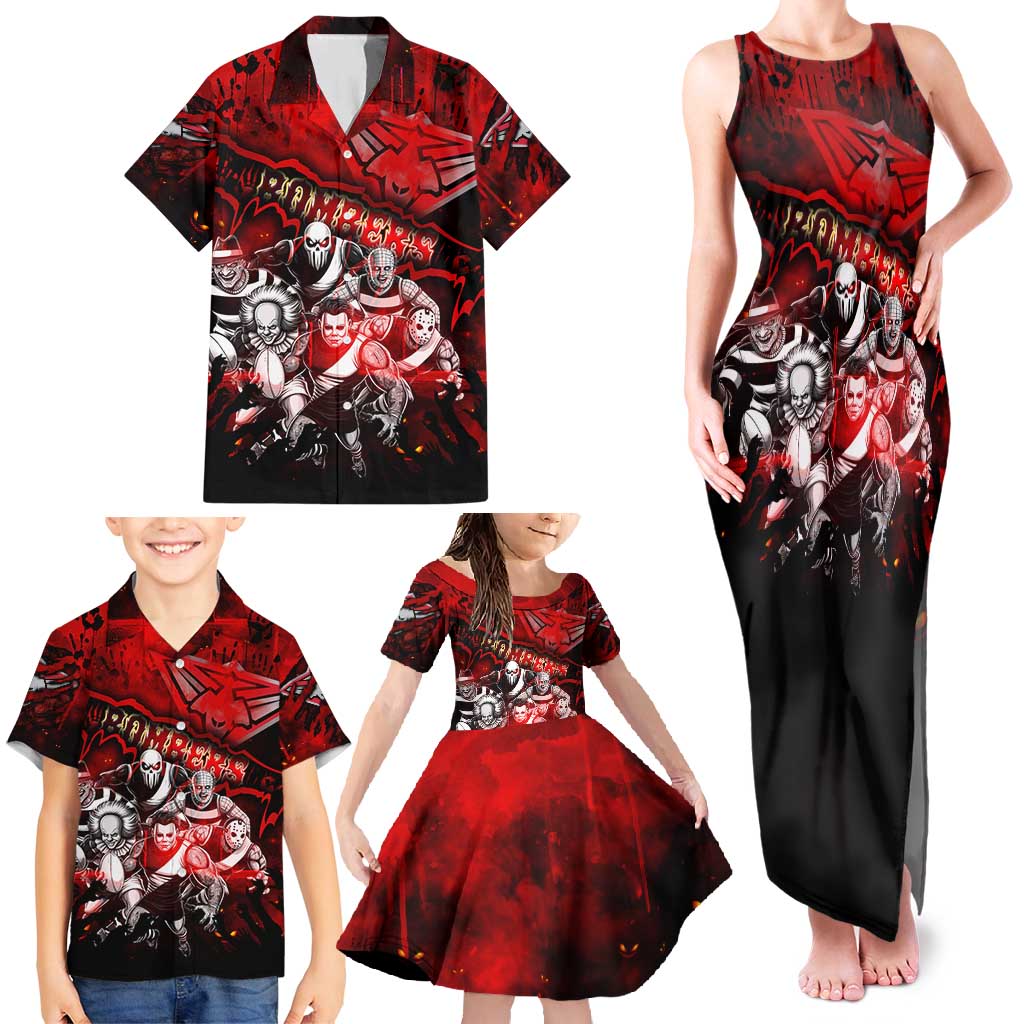 Step Into Horror Domain Bombers Football Family Matching Tank Maxi Dress and Hawaiian Shirt Halloween Horror Movie Characters - Aussie Hoodie