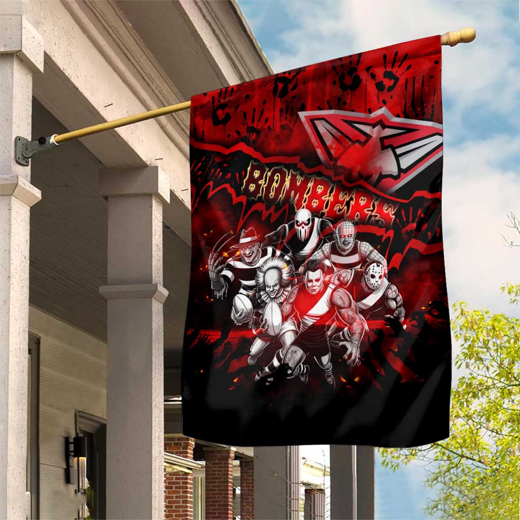 Step Into Horror Domain Bombers Football Garden Flag Halloween Horror Movie Characters - Aussie Hoodie