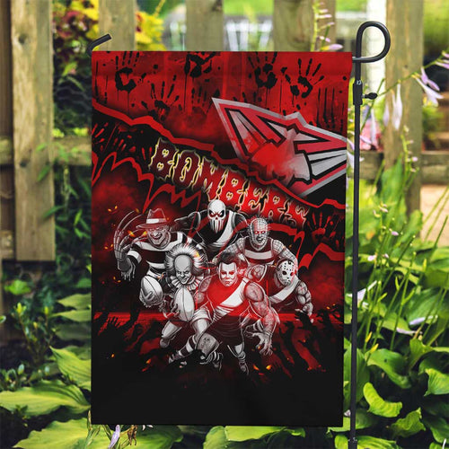 Step Into Horror Domain Bombers Football Garden Flag Halloween Horror Movie Characters - Aussie Hoodie