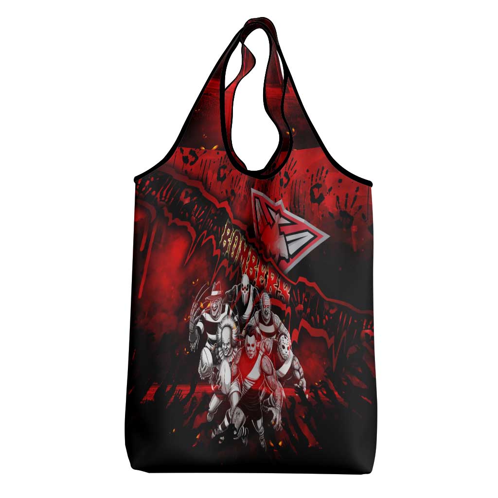 Step Into Horror Domain Bombers Football Grocery Bag Halloween Horror Movie Characters - Aussie Hoodie