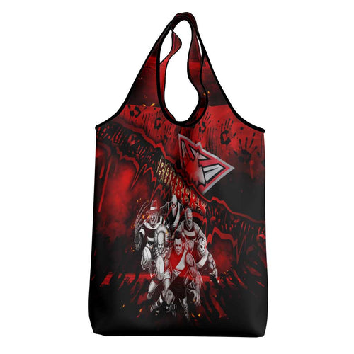 Step Into Horror Domain Bombers Football Grocery Bag Halloween Horror Movie Characters - Aussie Hoodie