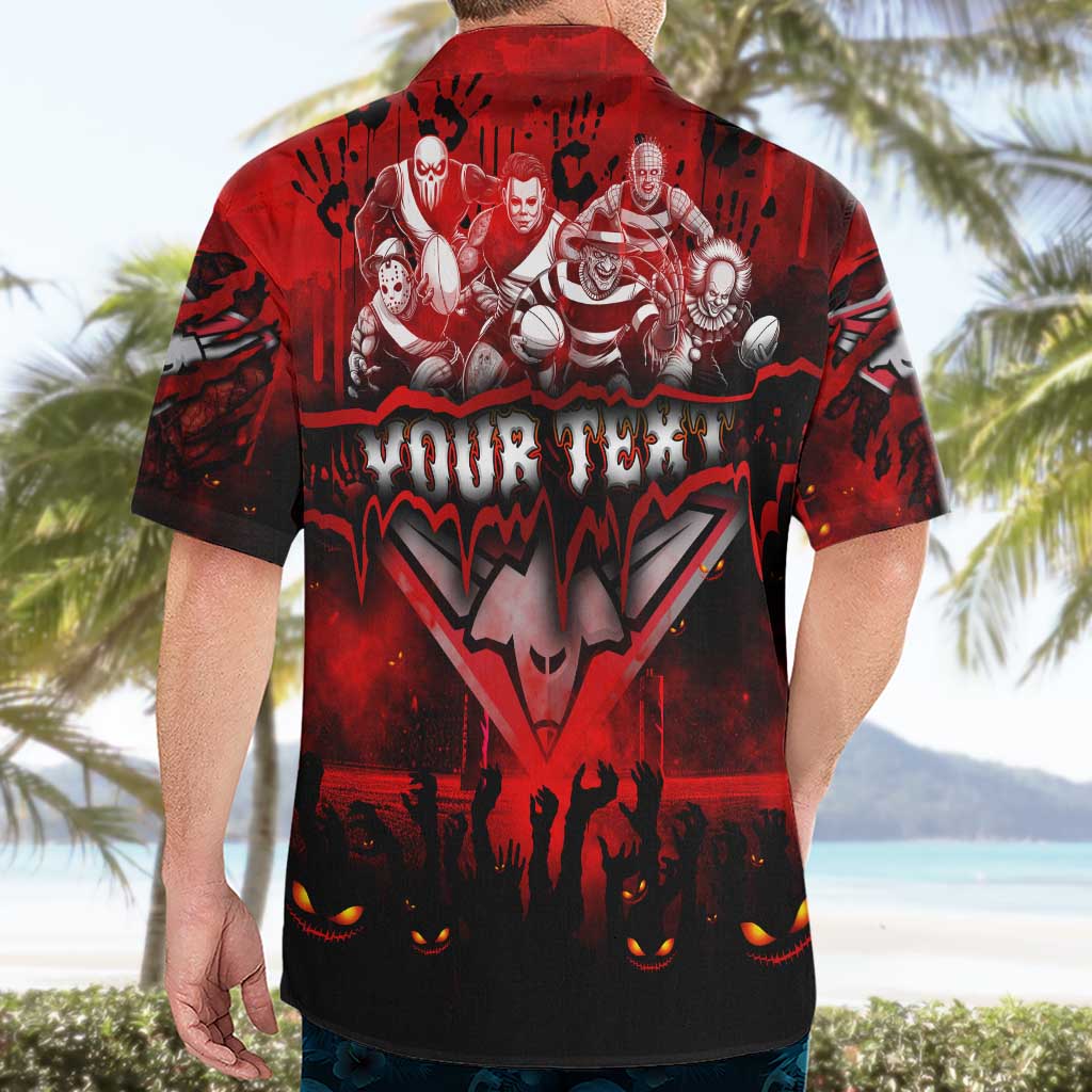 Step Into Horror Domain Bombers Football Hawaiian Shirt Halloween Horror Movie Characters - Aussie Hoodie