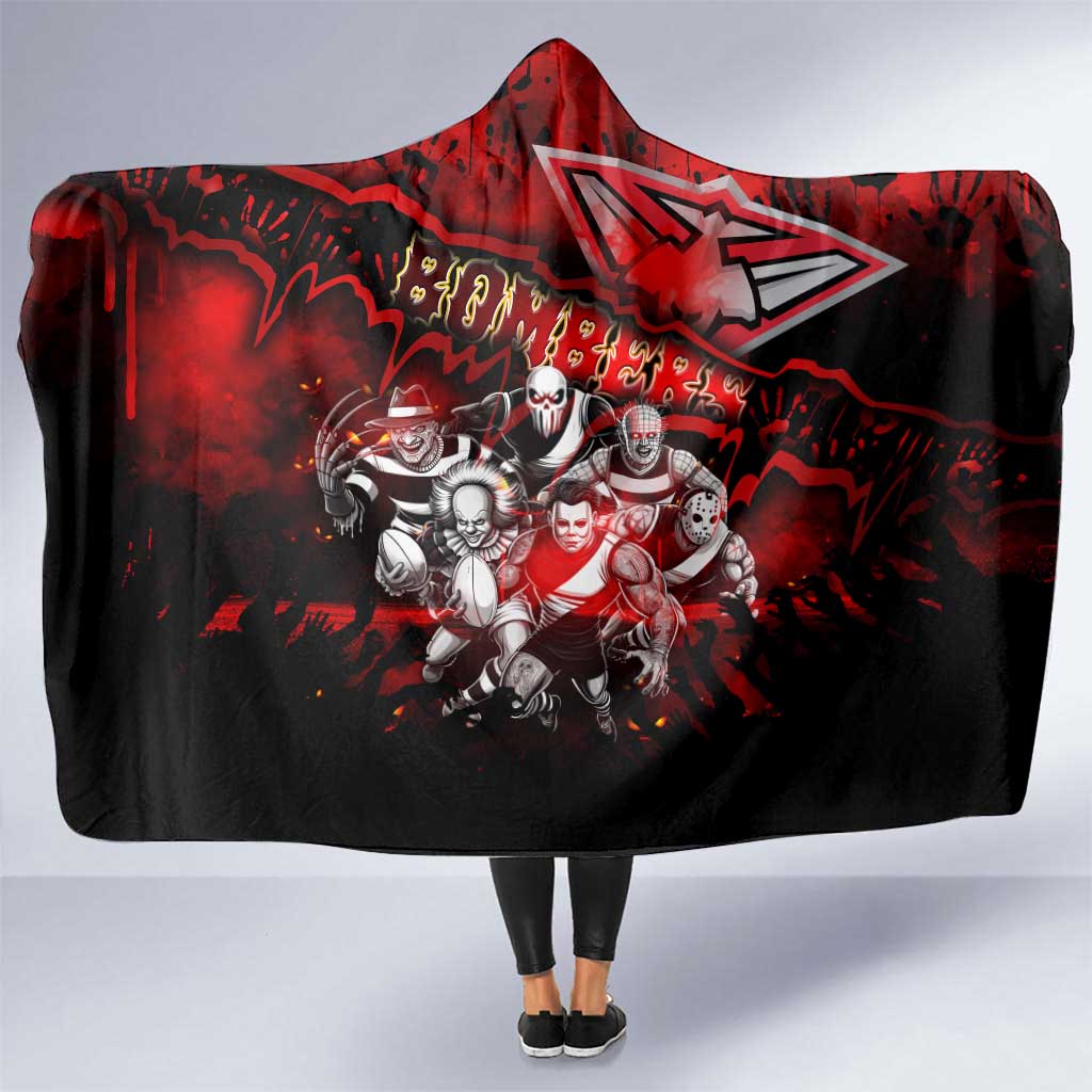 Step Into Horror Domain Bombers Football Hooded Blanket Halloween Horror Movie Characters - Aussie Hoodie