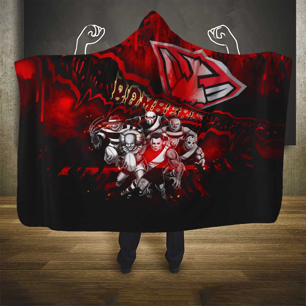Step Into Horror Domain Bombers Football Hooded Blanket Halloween Horror Movie Characters - Aussie Hoodie