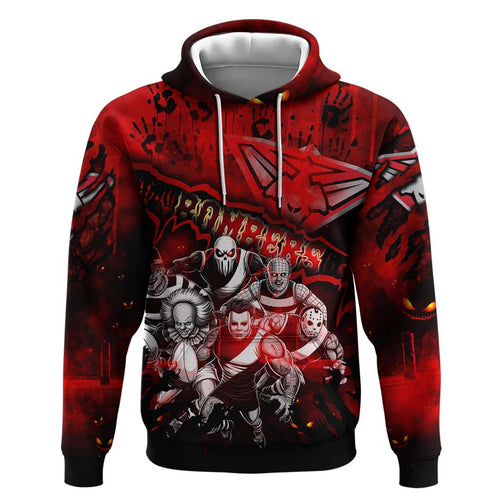 Step Into Horror Domain Bombers Football Hoodie Halloween Horror Movie Characters - Aussie Hoodie
