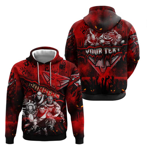 Step Into Horror Domain Bombers Football Hoodie Halloween Horror Movie Characters - Aussie Hoodie