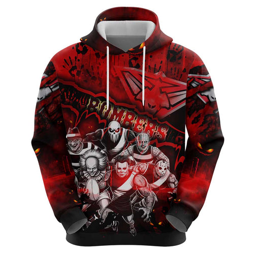 Step Into Horror Domain Bombers Football Hoodie Halloween Horror Movie Characters - Aussie Hoodie