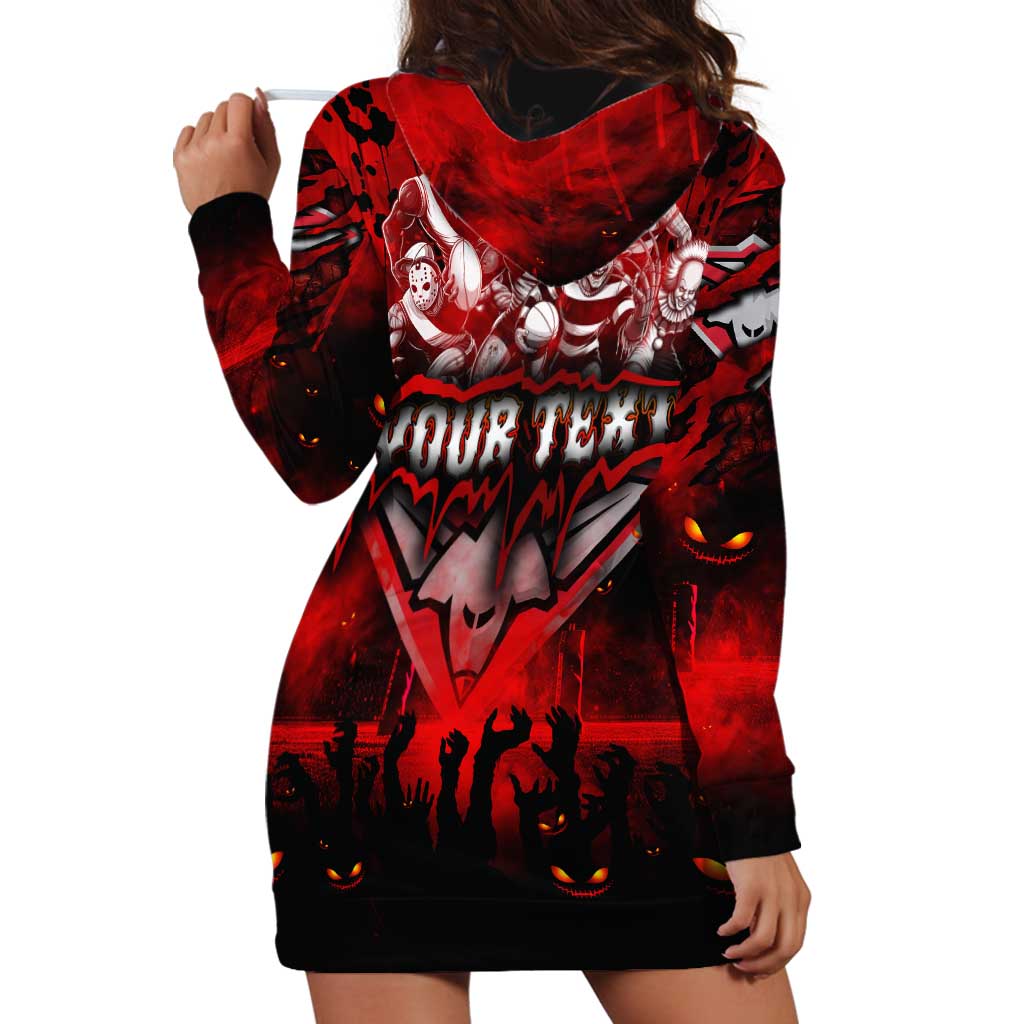 Step Into Horror Domain Bombers Football Hoodie Dress Halloween Horror Movie Characters - Aussie Hoodie