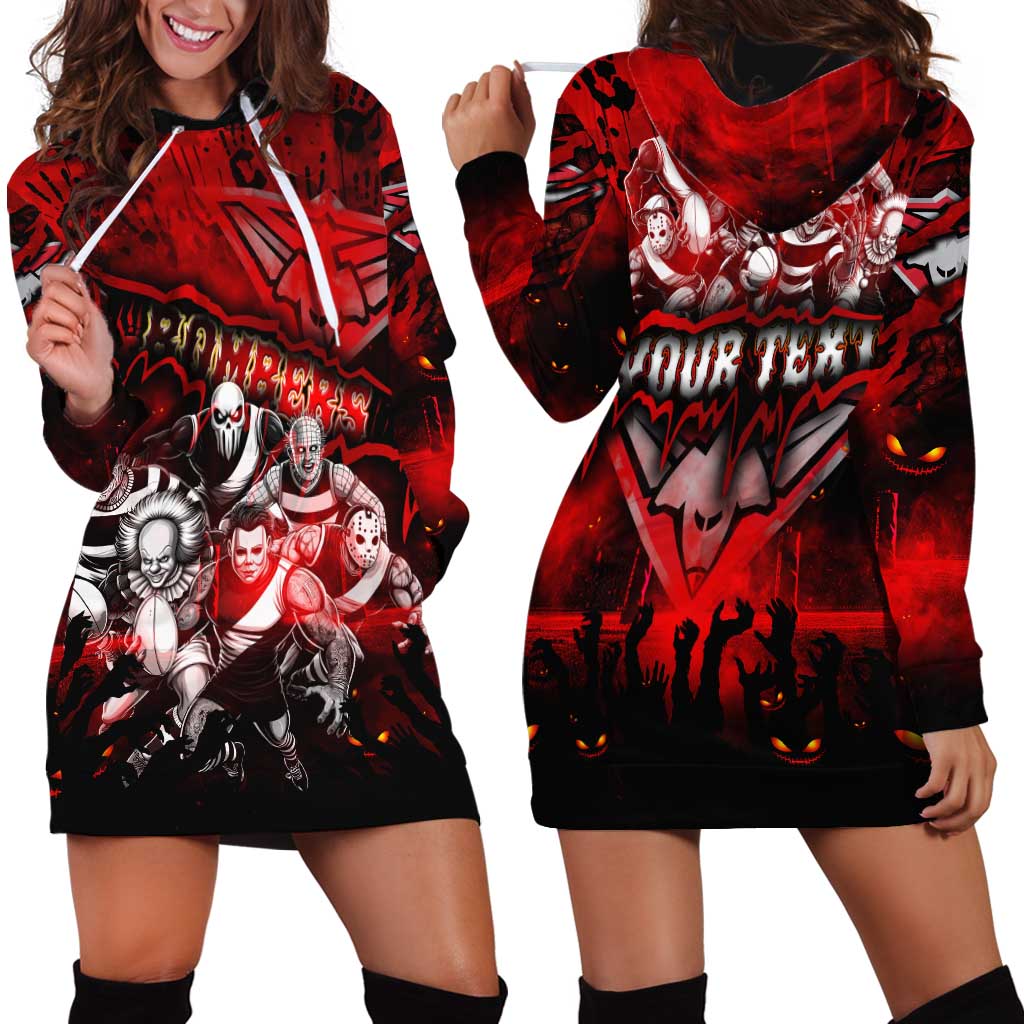 Step Into Horror Domain Bombers Football Hoodie Dress Halloween Horror Movie Characters - Aussie Hoodie