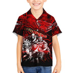 Step Into Horror Domain Bombers Football Kid Hawaiian Shirt Halloween Horror Movie Characters - Aussie Hoodie