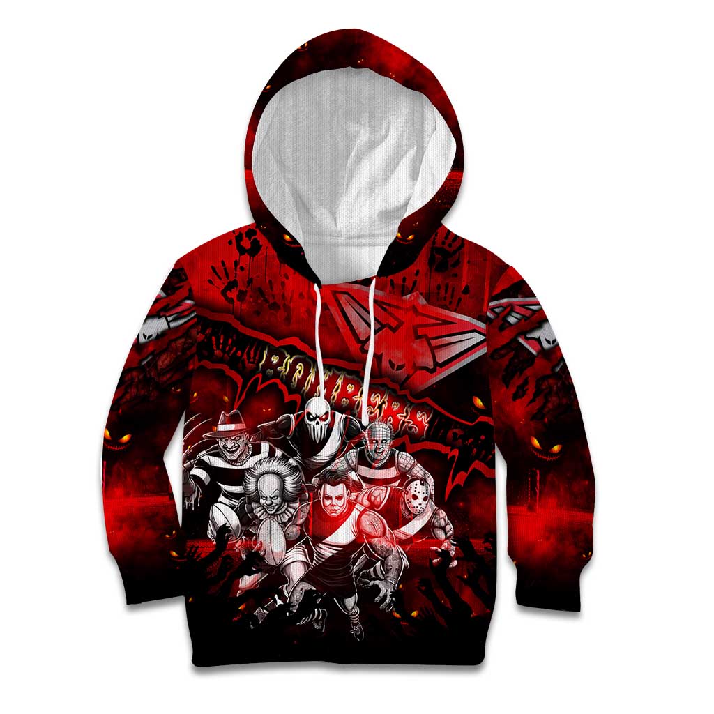 Step Into Horror Domain Bombers Football Kid Hoodie Halloween Horror Movie Characters - Aussie Hoodie