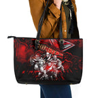 Step Into Horror Domain Bombers Football Leather Tote Bag Halloween Horror Movie Characters - Aussie Hoodie