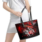 Step Into Horror Domain Bombers Football Leather Tote Bag Halloween Horror Movie Characters - Aussie Hoodie